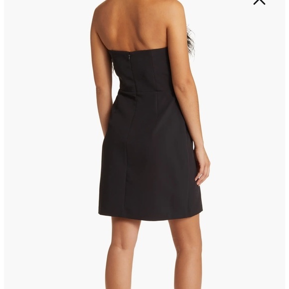 NEW Feather Trim Strapless Minidress Sam Edelman black size 10 - Picture 13 of 13